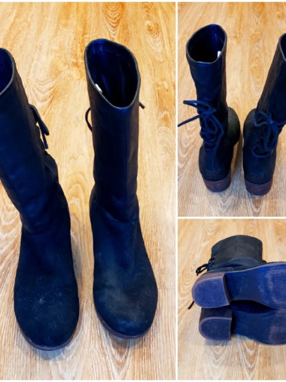 UGG Size 5.5 Women's lace back leather boots lot6387